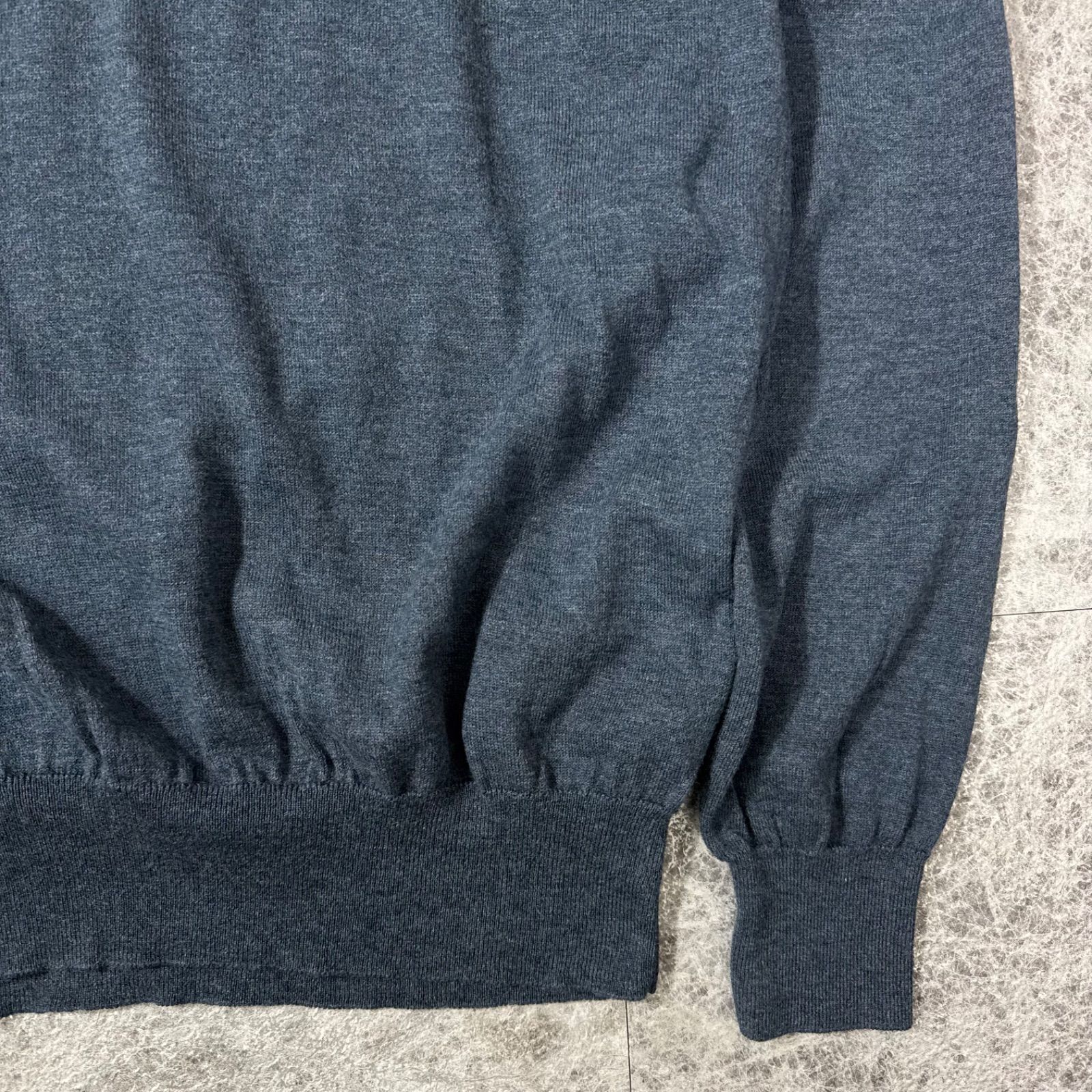 Maison Margiela 14 エルボーパッチニット L ブルー コットンウール