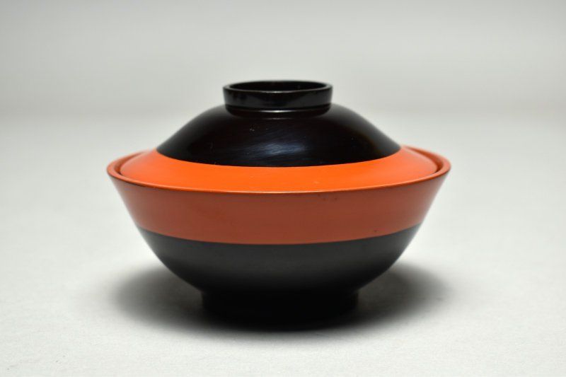 蔵A5151d】木製富士形 黒朱塗分け 吸物椀 汁椀 十客 - メルカリ
