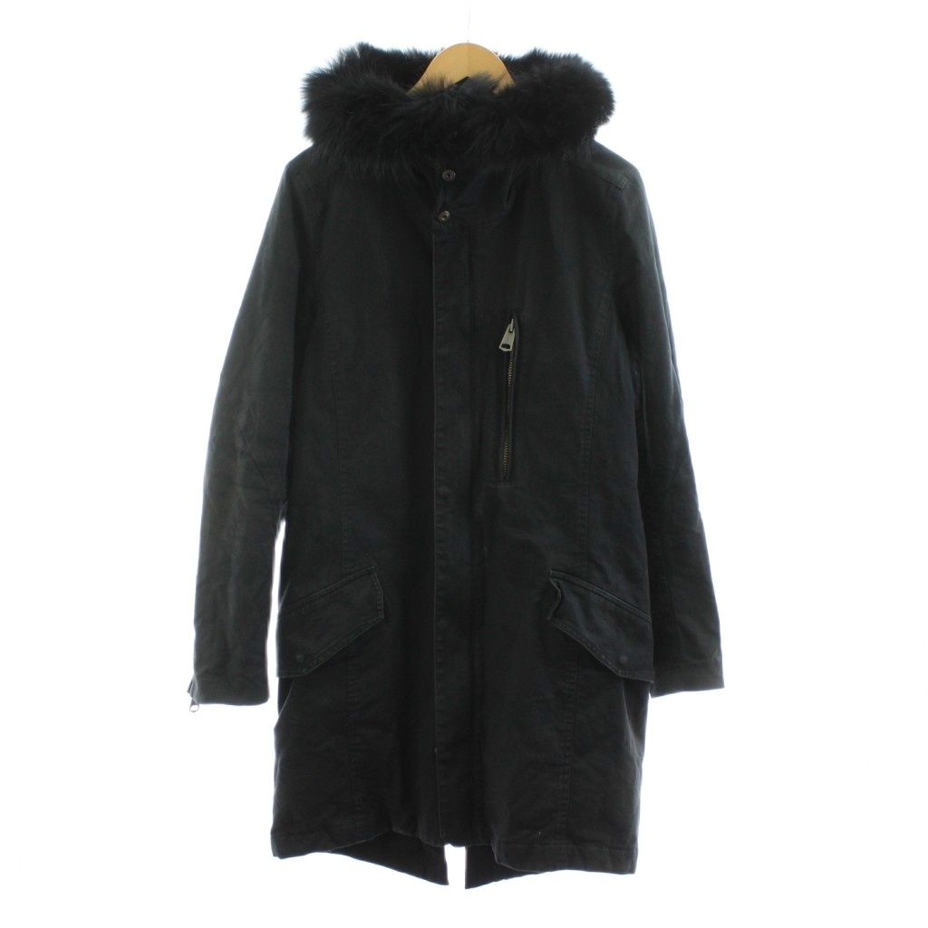 オールドサーカス THEE OLD CIRCUS モッズコート ロング ファー 2 黒