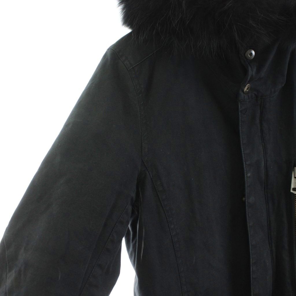 オールドサーカス THEE OLD CIRCUS モッズコート ロング ファー 2 黒