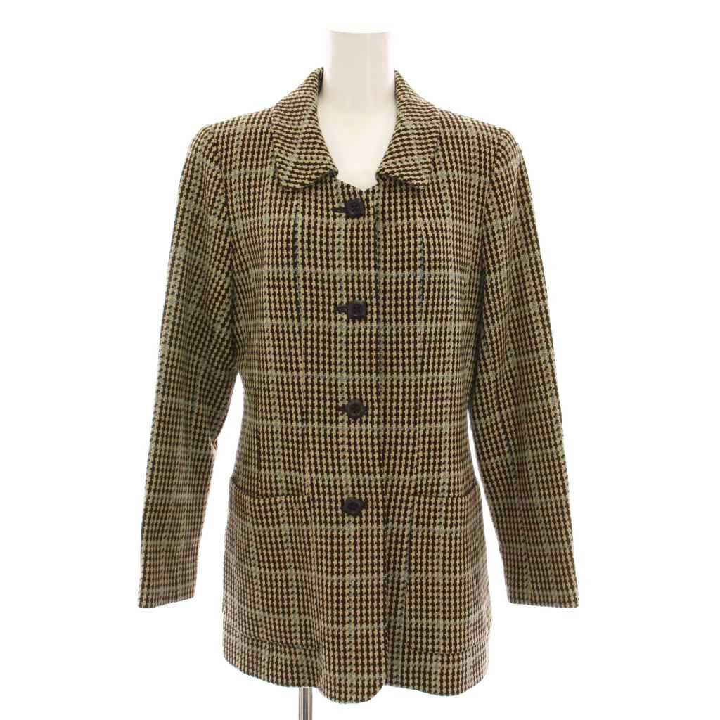 Chloe チェック柄コート 中古・古着通販】Chloe (クロエ) チェックモヘアショートコート マルチ