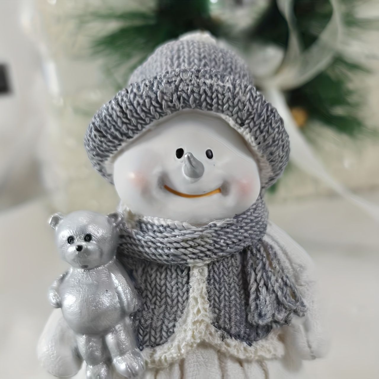 クリスマス オブジェ 置物 2個の雪だるま スノーマン 可愛い 冬 