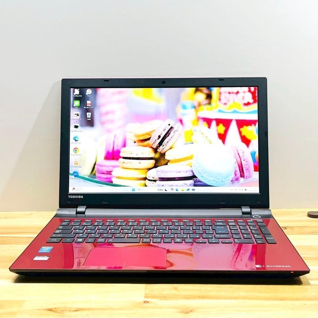 SSDで快適✨きれいなレッド カメラ付き メモリ8GB ノートパソコン DELL 開店セール✨】新品SSDでサクッと快適！dynabookレッドのノート