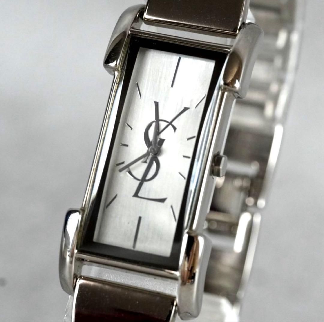 極美品 イヴサンローラン スクエア シェル バングルウォッチ 腕時計 デッドストック級】Yves Saint Laurent YSL イヴサンローラン 腕時計