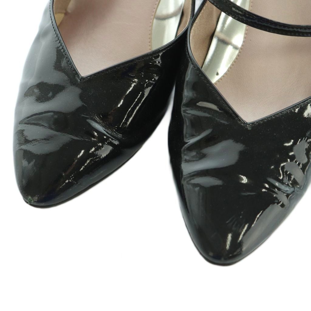 銀座かねまつ GINZA Kanematsu パンプス ポインテッドトゥ エナメル