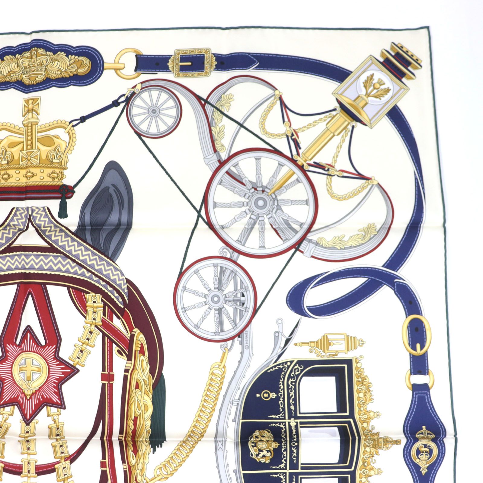 未使用品◇HERMES エルメス カレ90 ステイトリー・ホイールズ シルク