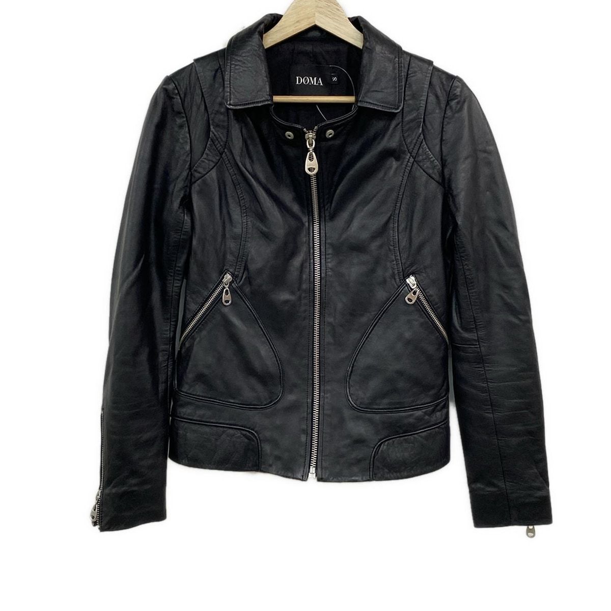 DOMA ライダースジャケット 新品未使用 DOMA(ドマ) ライダースジャケット サイズS レディース美品 - 黒 長袖