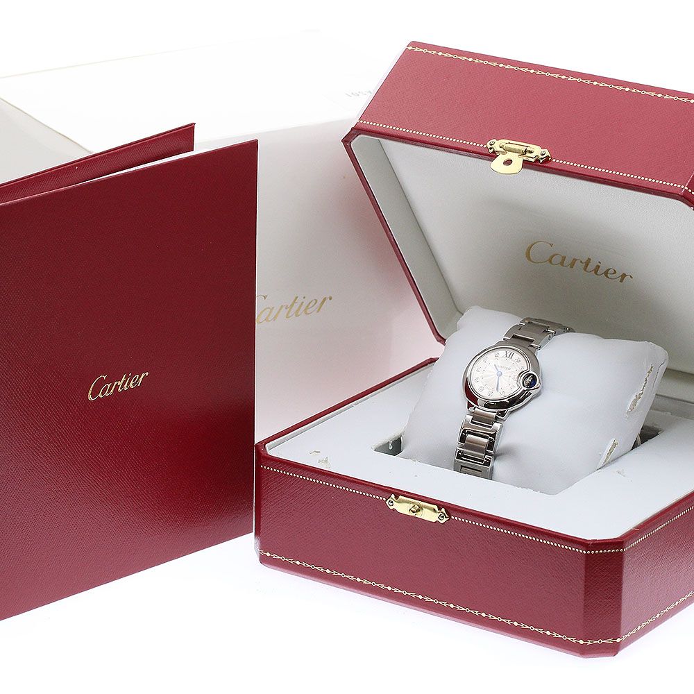 カルティエ CARTIER WE902073 バロンブルーSM 11Pダイヤ クォーツ