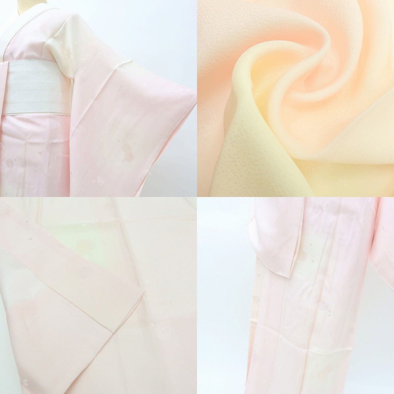 百華❀Y4052◇新品 袷 正絹 仕付け糸・半襟付 手縫い仕立て 桜 毬