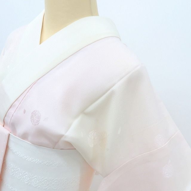 百華❀Y4052◇新品 袷 正絹 仕付け糸・半襟付 手縫い仕立て 桜 毬