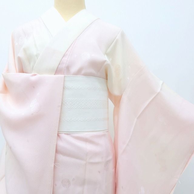 百華❀Y4052◇新品 袷 正絹 仕付け糸・半襟付 手縫い仕立て 桜 毬