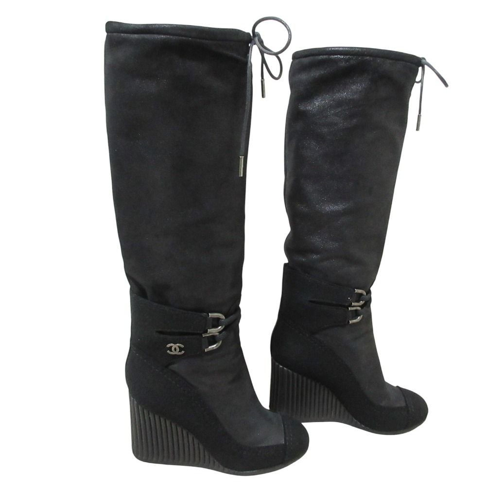 ●美品 CHANEL ココマークオープントゥウェッジソールブーツ 楽天市場】≪全品5%OFF＆まとめ買い対象≫シャネル CHANEL ココマーク