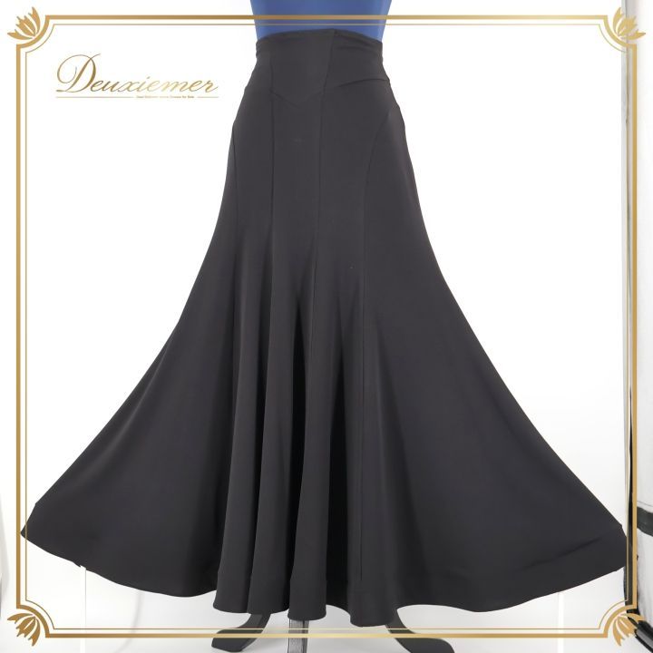 社交ダンス 衣装 スカート ブラック系 チャコットロイヤルダンス