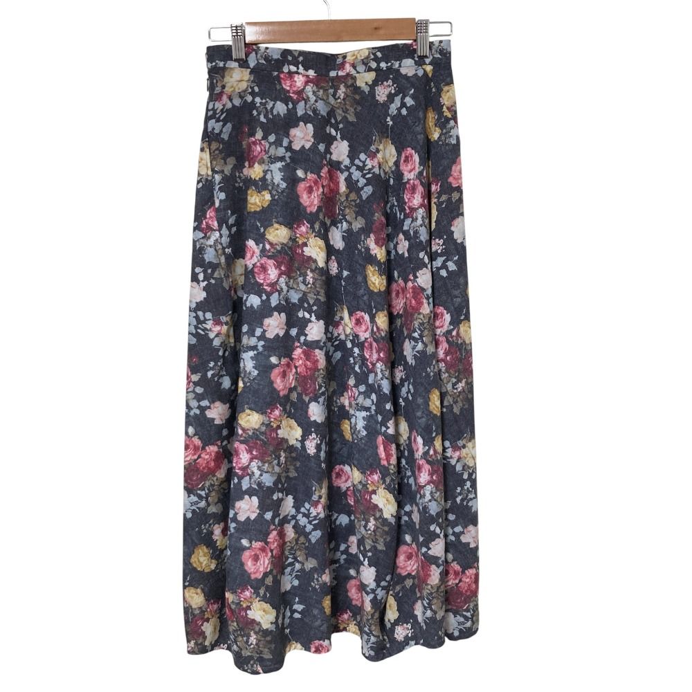 【トリココムデギャルソン】AD2000 フレアスカート ロング 花柄 ティアード 良品 AD2000 tricot COMME des GARCONS トリココムデギャルソン