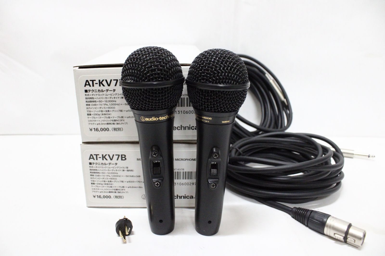 2本のaudio-technica AT-KV7 マイクとケーブル付き。 2本のaudio-technica AT-KV7 マイクとケーブル付き。 1円～ マイク