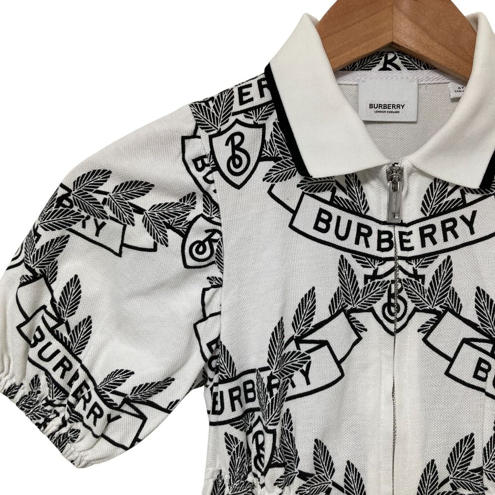 良品 BURBERRY バーバリー ロゴ ポロ ドレス ワンピース サイズ6Y