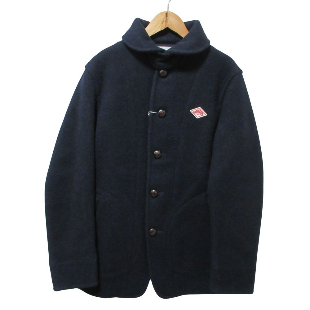 DANTON ダントン 丸襟ウールモッサジャケット サイズ42 ネイビー メンズ 古着