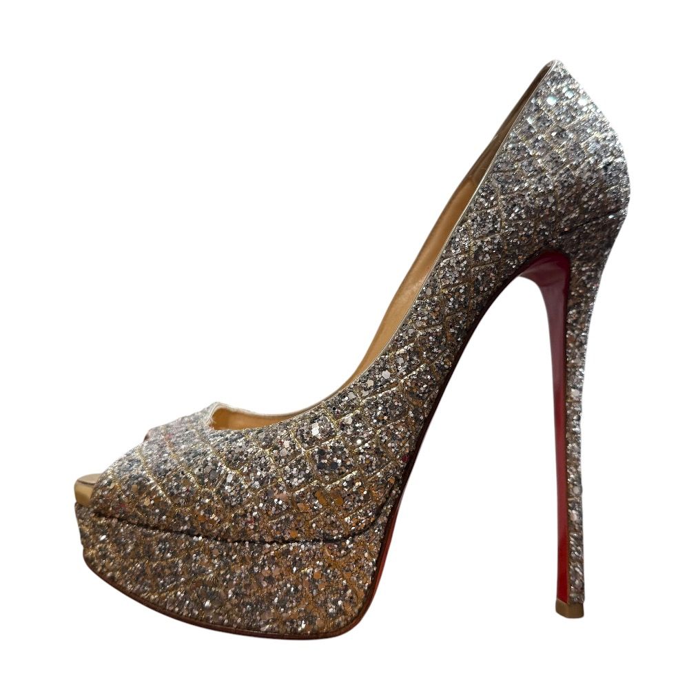 美品 Christian Louboutin クリスチャンルブタン オープントゥ