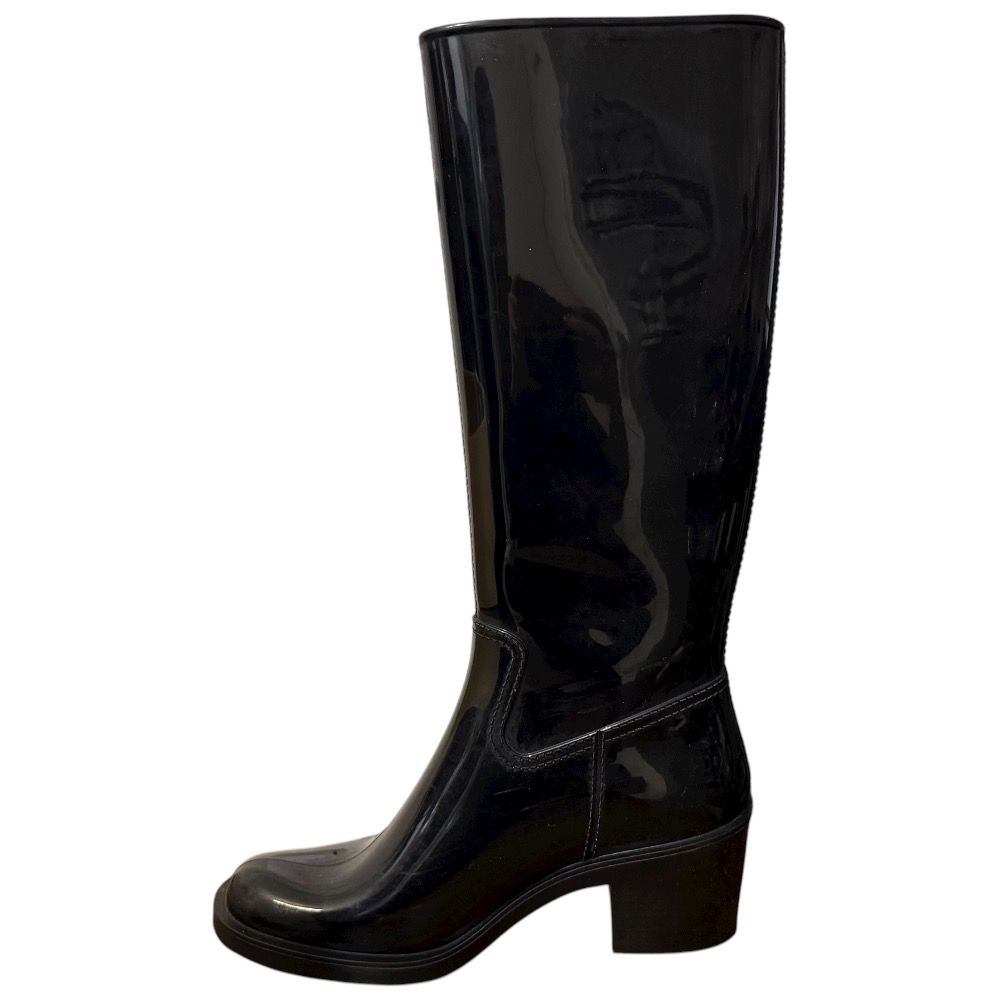 良品 GUCCI グッチ インターロッキングG レインブーツ ロングブーツ