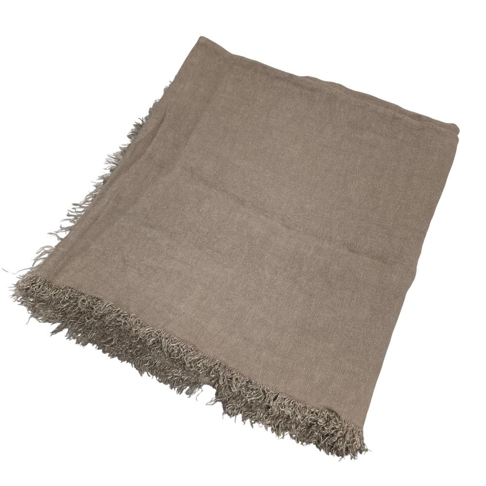 美品 ASAUCE MELER アソースメレ リネン 大判ストール ショール グレー