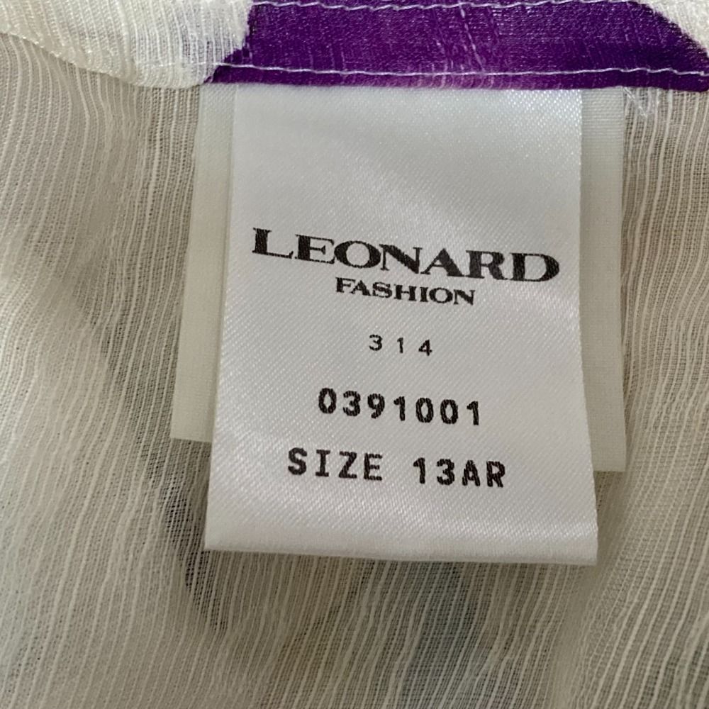 美品 LEONARD レオナール フラワープリント リネンシルク テーラード