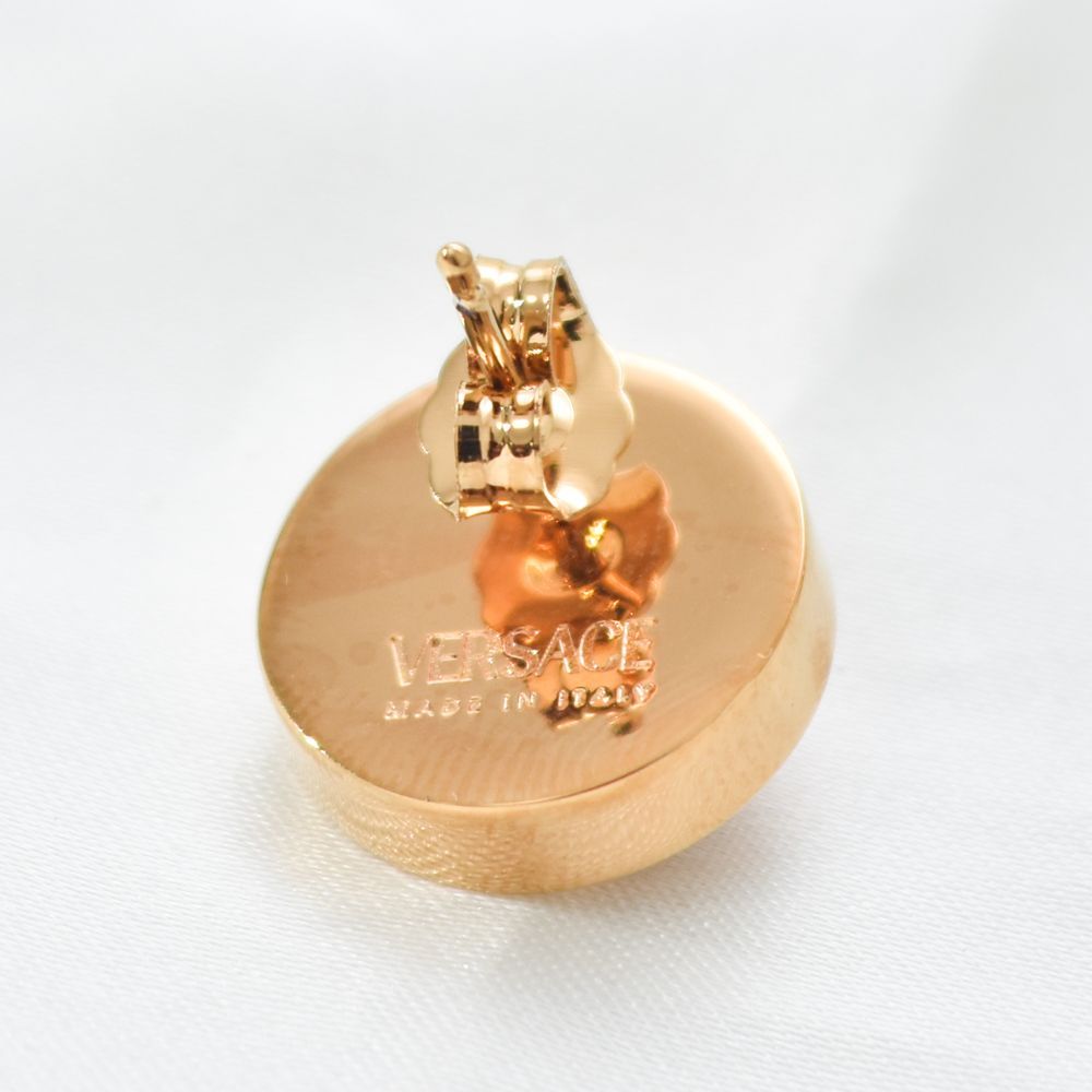 ヴェルサーチ ピアス ゴールド メデューサ レジン ピンク ブラック