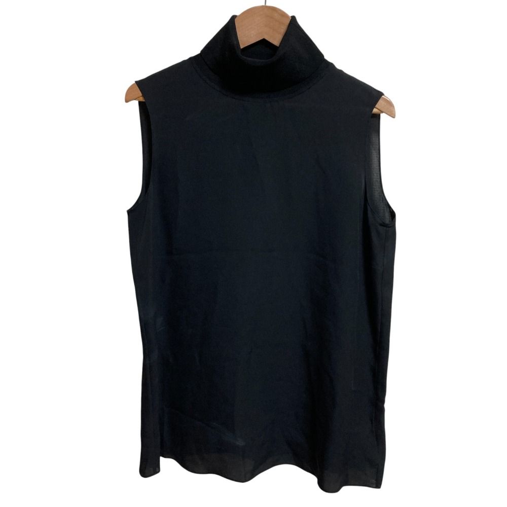 24AW Theory セオリー シルクコンボ ロールネックトップ ブラウス Sサイズ ブラック レディース 古着 中古 USED Theory - 良品 24AW Theory セオリー Silk Combo SL Roll Neck Top