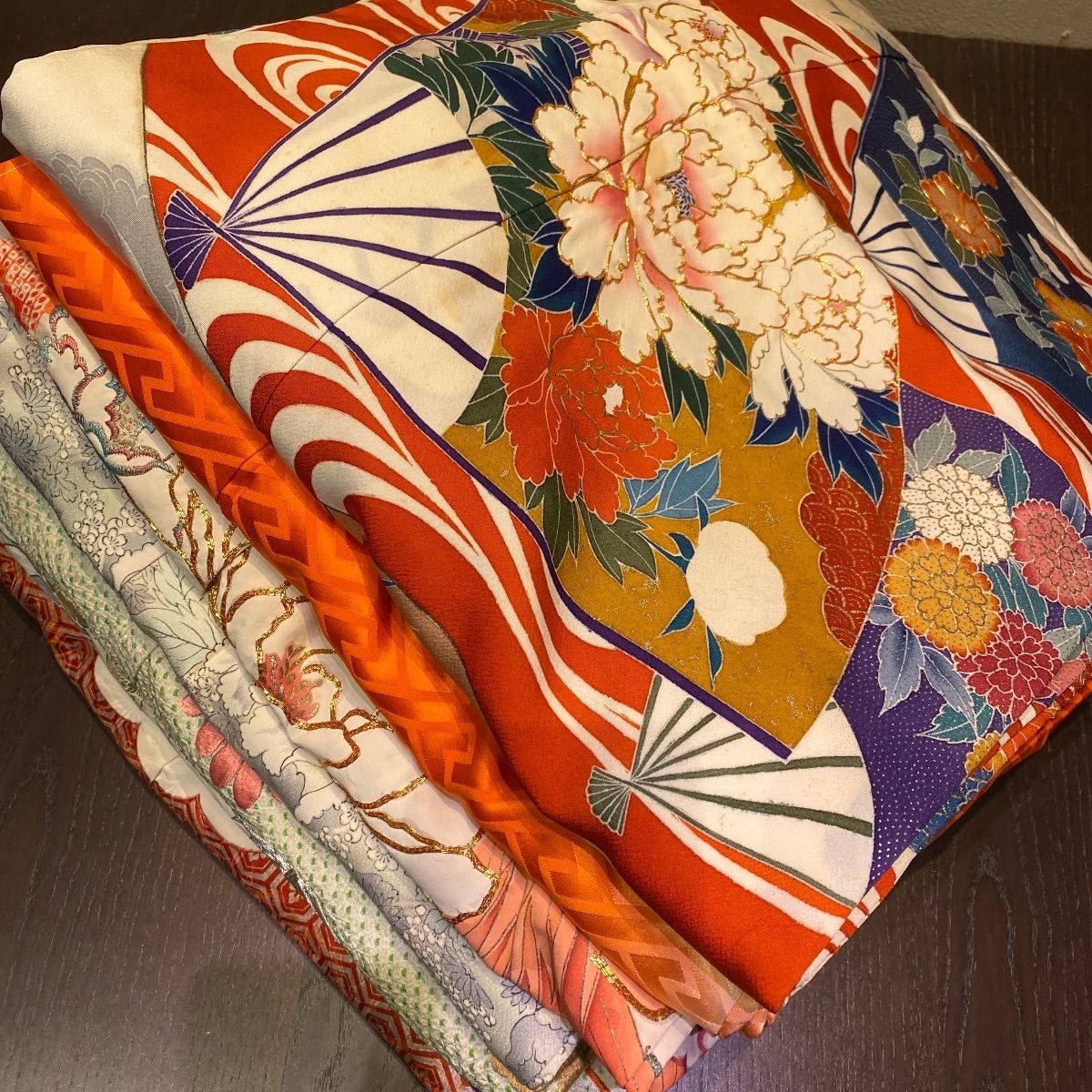 リメイク素材】正絹振袖7枚 ハンドメイド きものまとめ売り リメイク