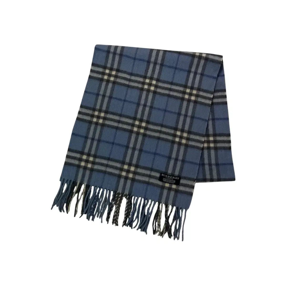 バーバリー ノヴァチェック スカイブルー カシミア マフラー