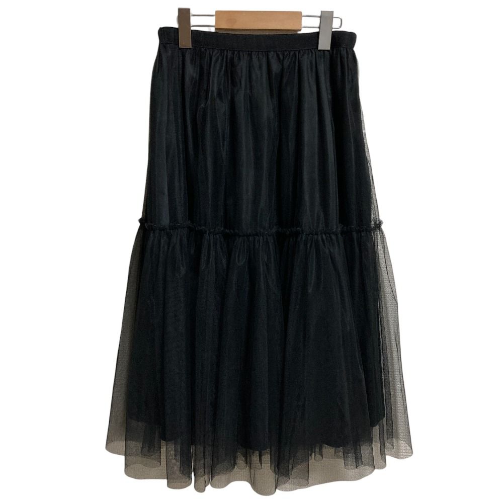 24 AW TO BE CHIC トゥービーシック チュール ティアードスカート サイズ40 ブラック レディース 古着