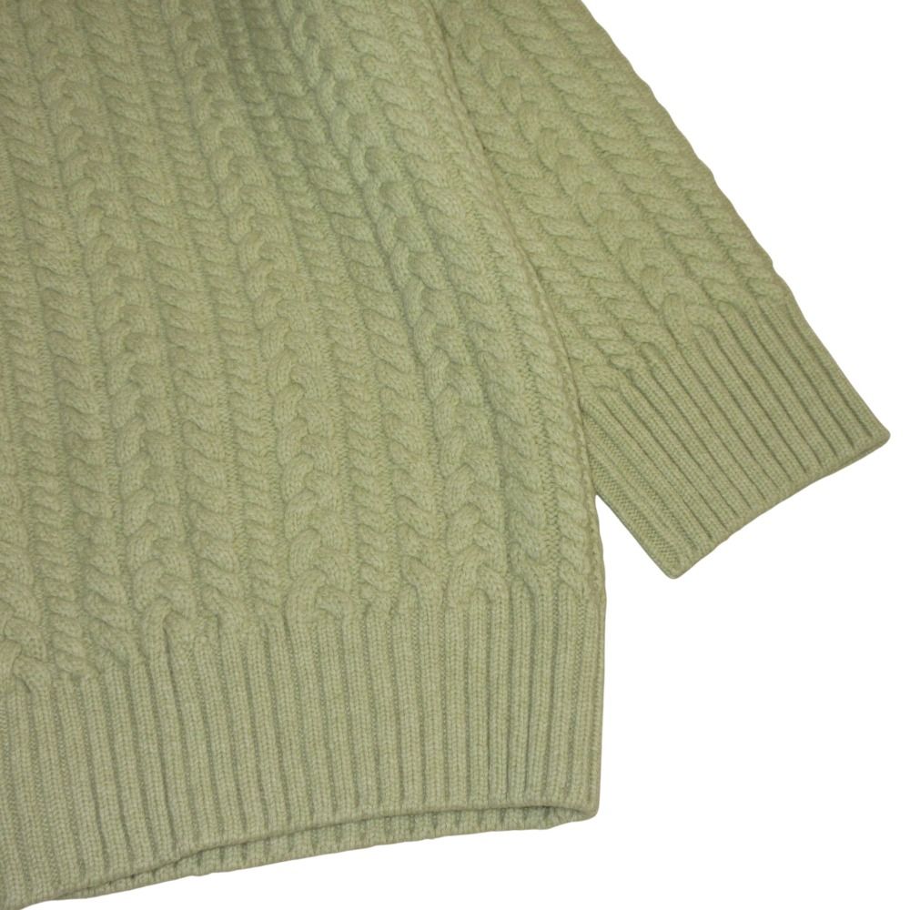 ■YORI ヨリ ケーブル編みニットカーディガン オーバーサイズ 38 美品 美品 22AW yori ヨリ ウール ケーブルニット カーディガン オーバー