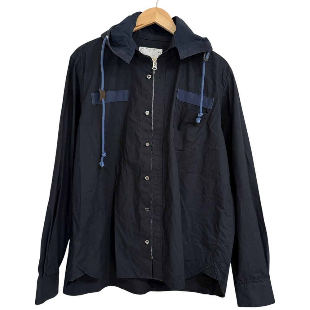 sacai ドッキングシャツ　サイズ表記2 美品 sacai サカイ ドッキングシャツ 20-02242M サイズ3 ブラック