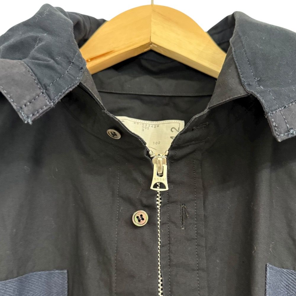 美品 sacai サカイ ドッキングシャツ 20-02242M サイズ3 ブラック
