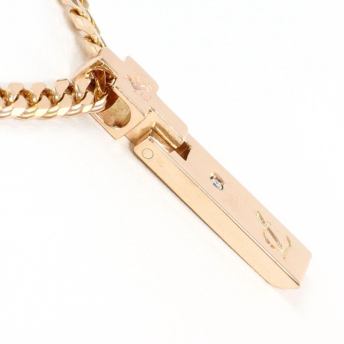 レダシルマ K10PG ネックレス ダイヤモンド 0.03ct 総重量約22.8g 約