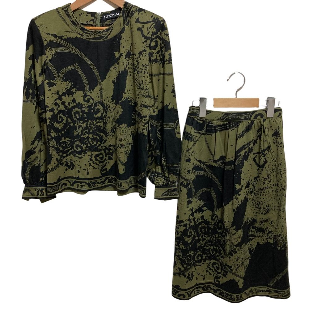 LEONARD レオナール　スカートセットアップ　スカート　花柄　総柄　Lサイズ LEONARD レオナール スカートセットアップ スカート 花柄 総柄 Lサイズ