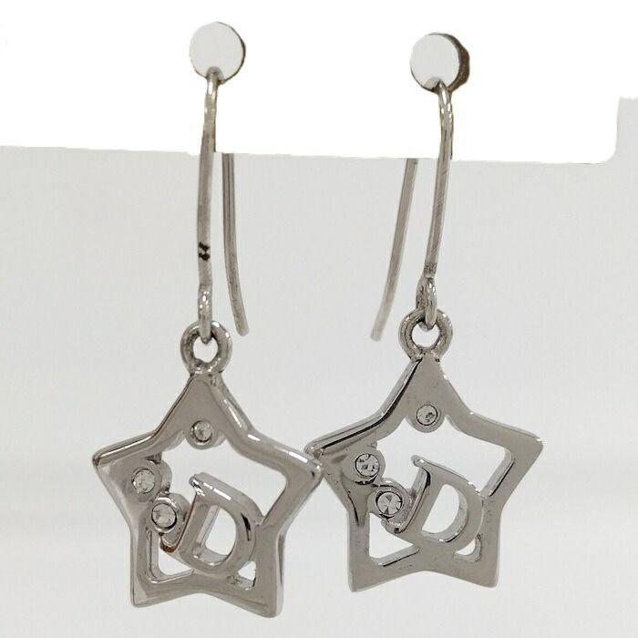 Christian Dior ピアス スターモチーフ 星型 ラインストーン シルバー