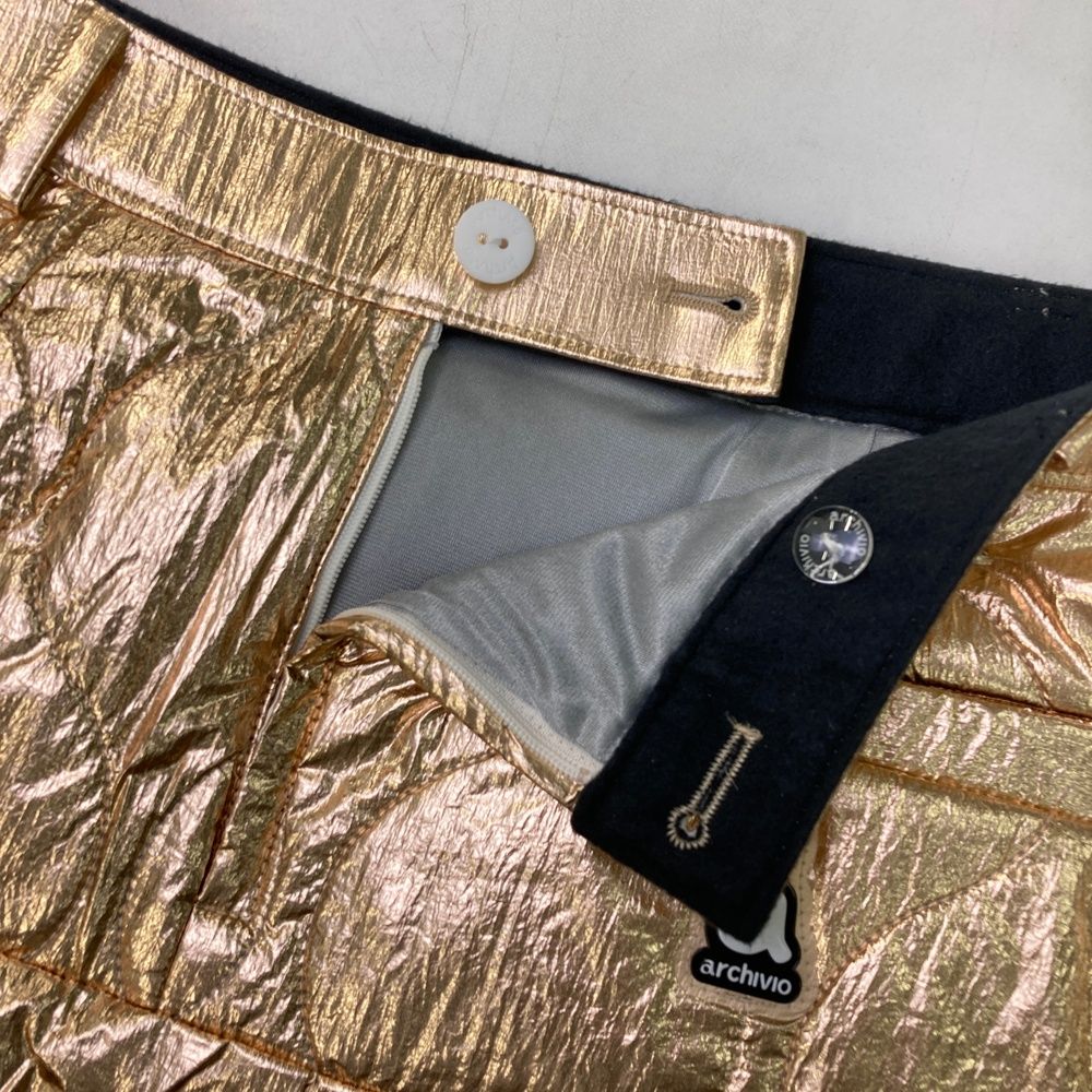 サイズ：38 ARCHIVIO アルチビオ 中綿スカート ゴールド系