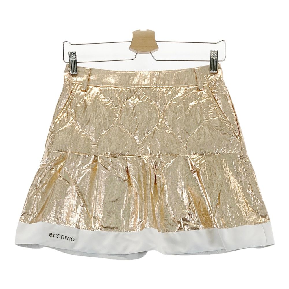 サイズ：38 ARCHIVIO アルチビオ 中綿スカート ゴールド系