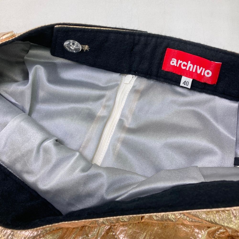 サイズ：40 ARCHIVIO アルチビオ 中綿スカート ゴールド系