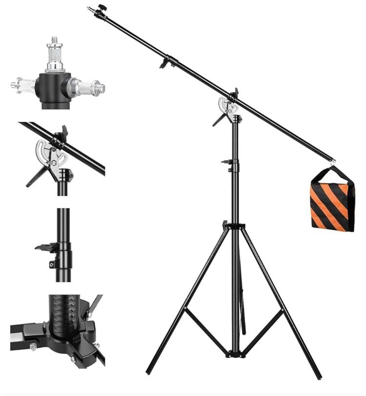 カメラ SOONPHO 2-in-1ブームアームスタンド ライトスタンド 耐荷重5kg