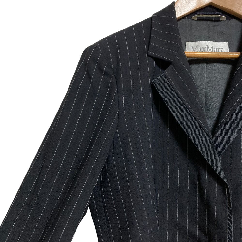 美品 Max Mara マックスマーラ ストライプ ジャケット ひざ丈 スカート