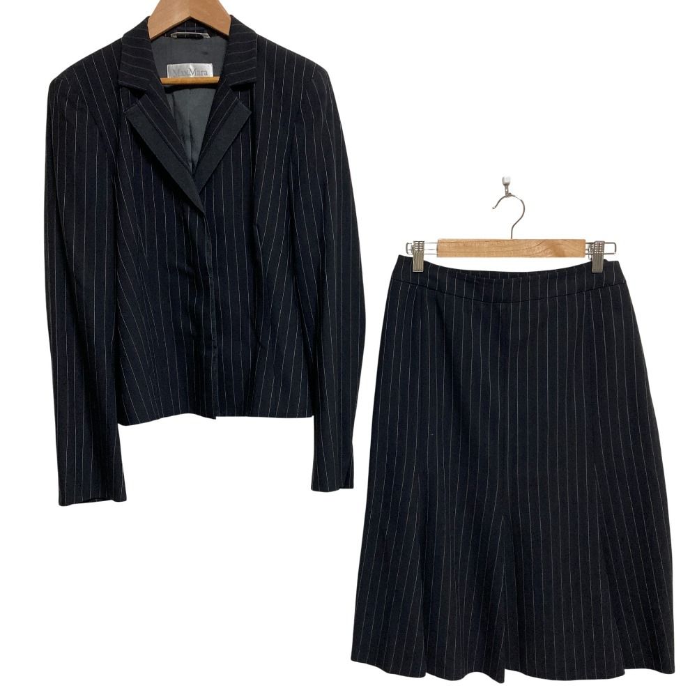 美品 Max Mara マックスマーラ ストライプ ジャケット ひざ丈 スカート
