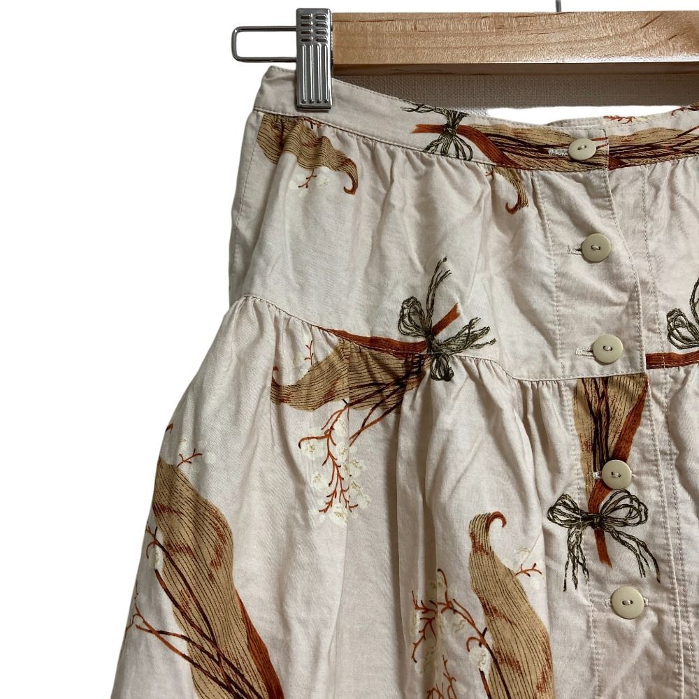 美品 KANEKO ISAO カネコイサオ すずらん柄 ロング ティアードスカート