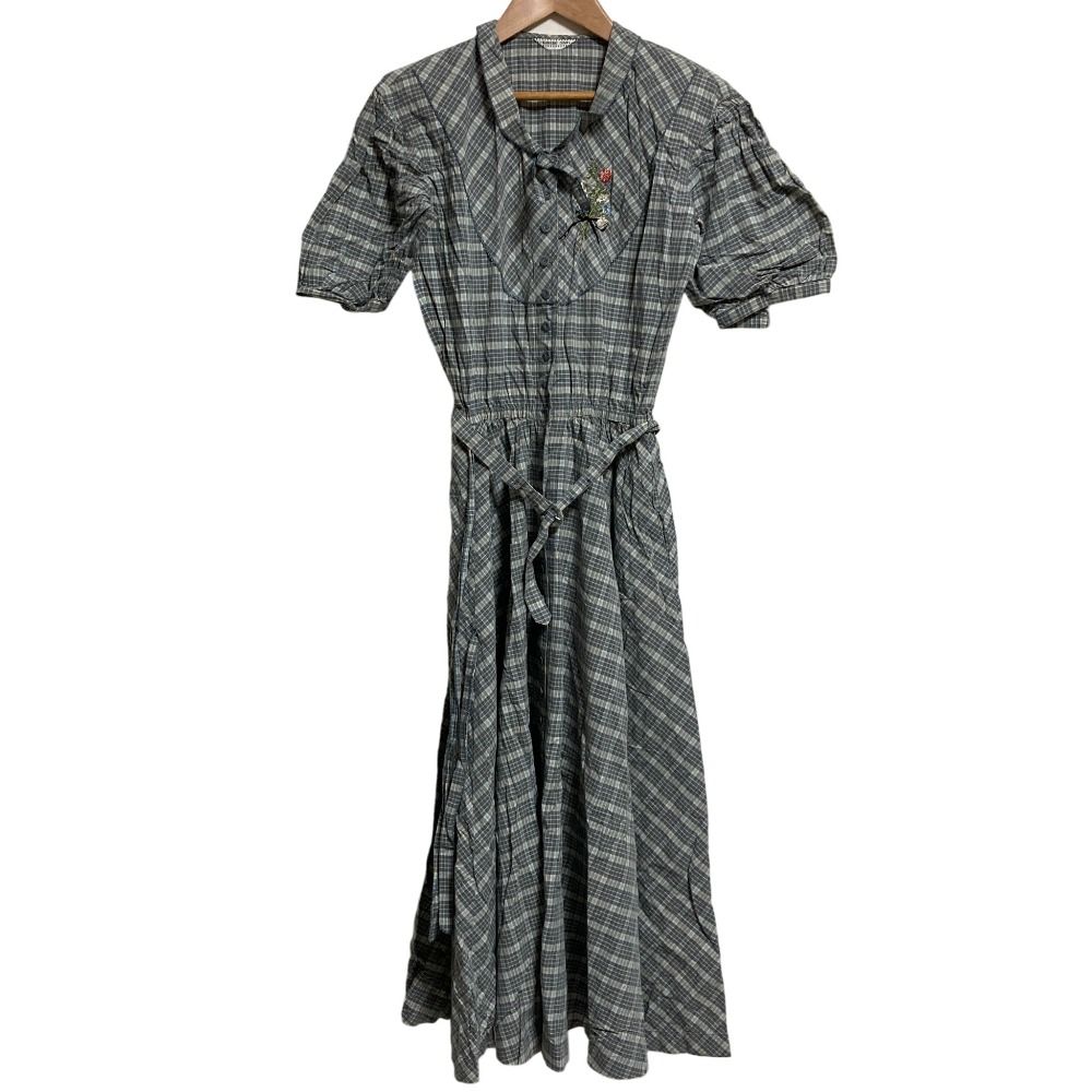 カネコイサオ 花柄ワンピース KANEKO ISAO 黄色 チェック フラワー カネコイサオ チェック花柄 セットアップ 【公式通販】