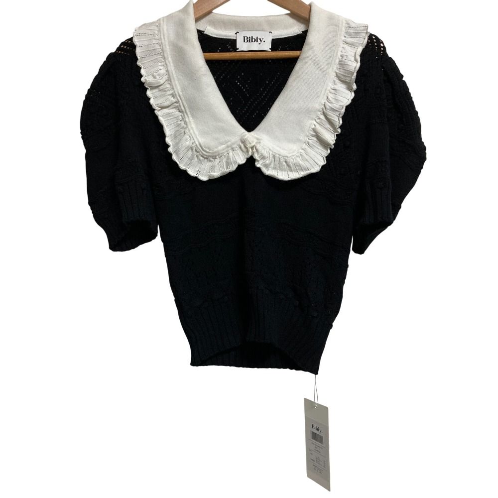 【Bibiy.】EMILIA COLLAR KNIT【ビビィ】 Bibiy ビビィ EMILIA COLLAR KNIT ホワイト 正規品 - メルカリ