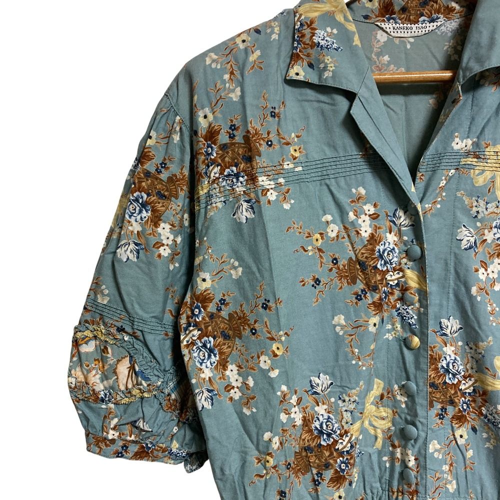 美品 KANEKO ISAO カネコイサオ フラワープリント チェックパッチ