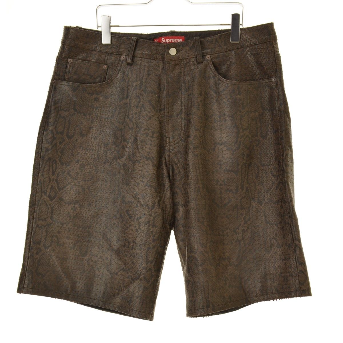 SUPREME】25SS Baggy Leather Short Snakeskinハーフパンツ - メルカリ