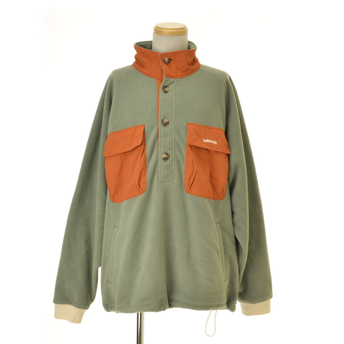 【ballaholic】ハーフボタン 2ポケットフリースジャケット