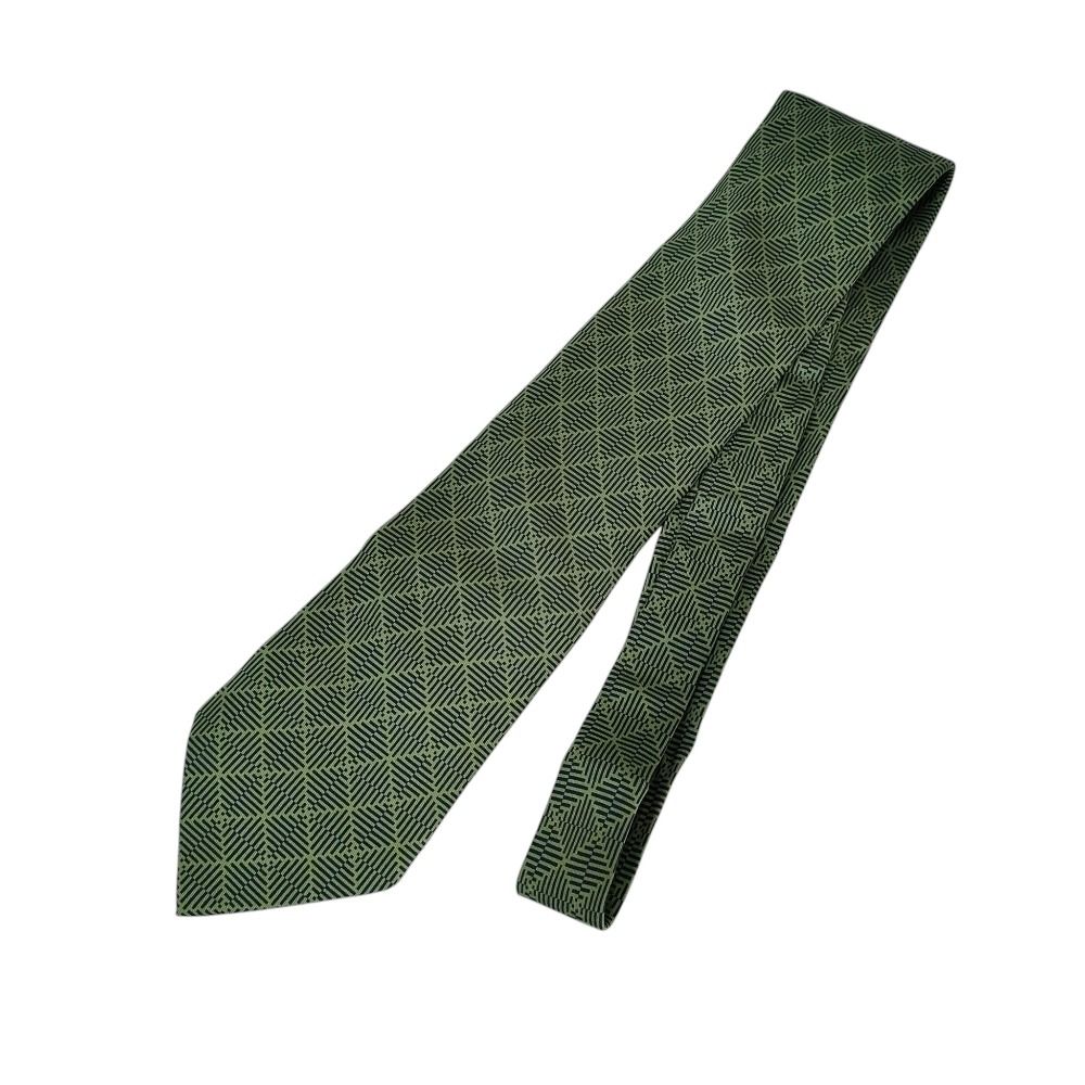 美品 HERMES エルメス シルク100％ 総柄 レギュラータイ ネクタイ