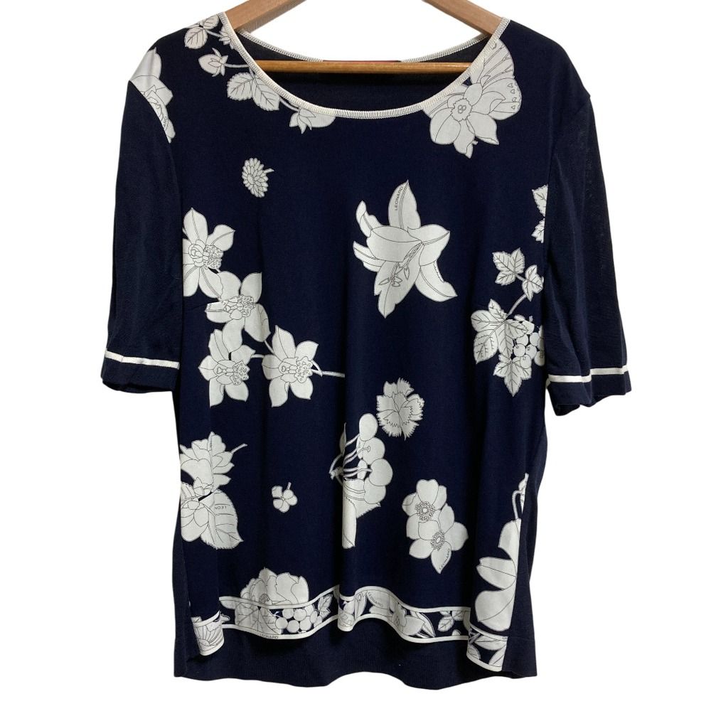 美品 LEONARD レオナール カンカン フラワープリント ショートスリーブ